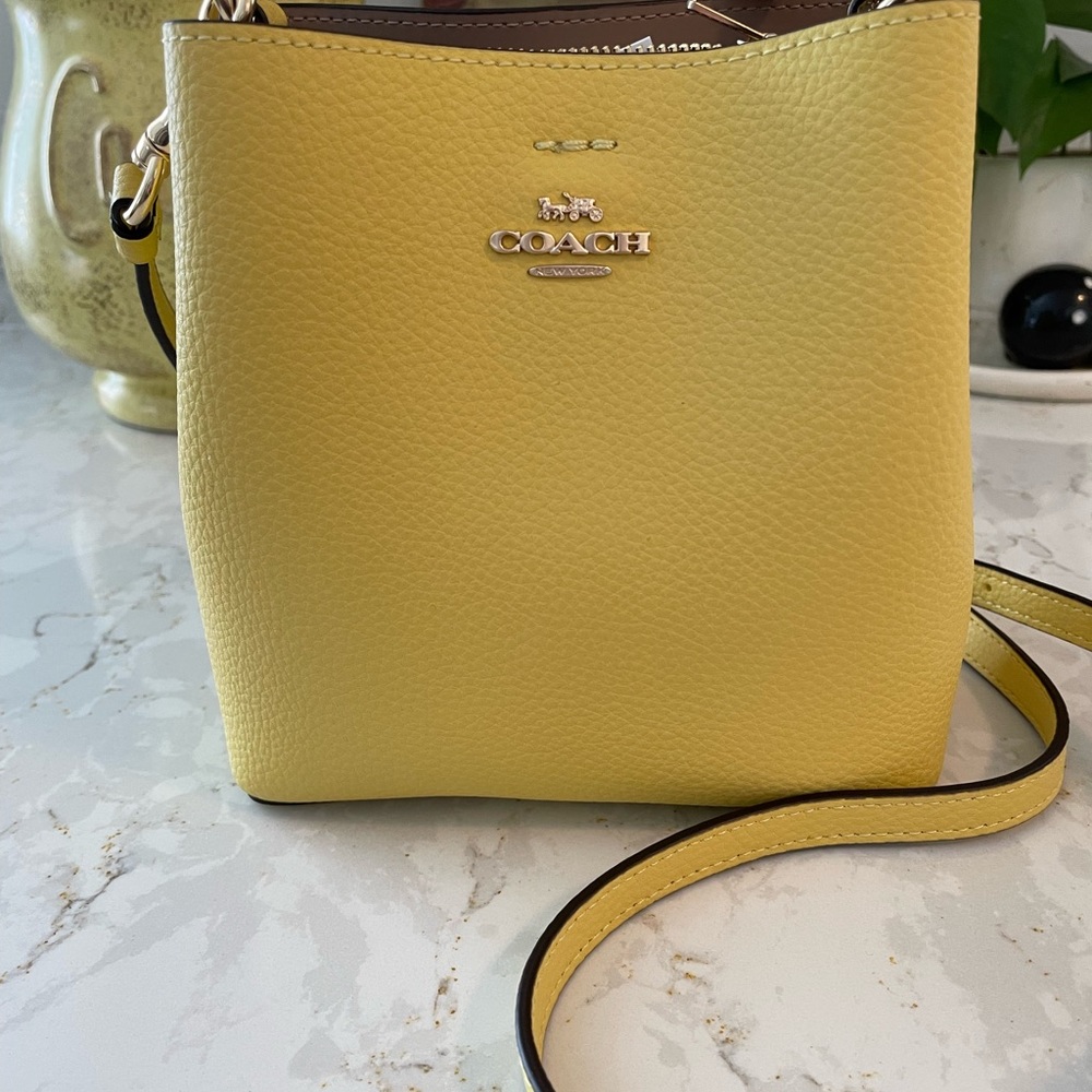 Coach Yellow Mini Bucket Crossbody Bag GH - Picture 9 of 9